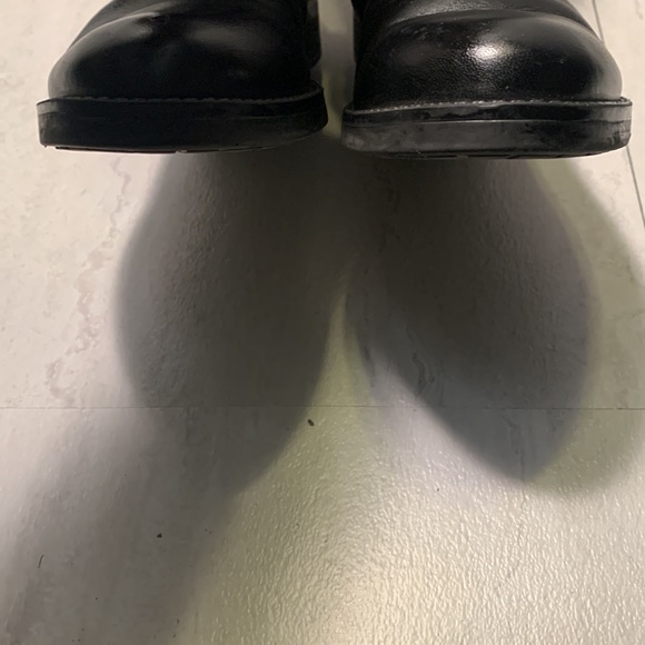 Kenneth Cole Reaction Black Leather Slip On Buckle Detail Side Zipper Tall Boots - Picture 9 of 12